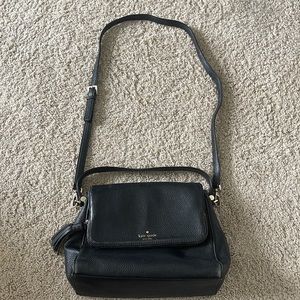 Kate Spade Textured Leather Tassel Handbag with Shoulder Strap